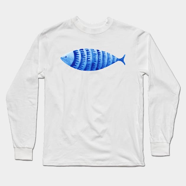 blue fish Long Sleeve T-Shirt by shoko